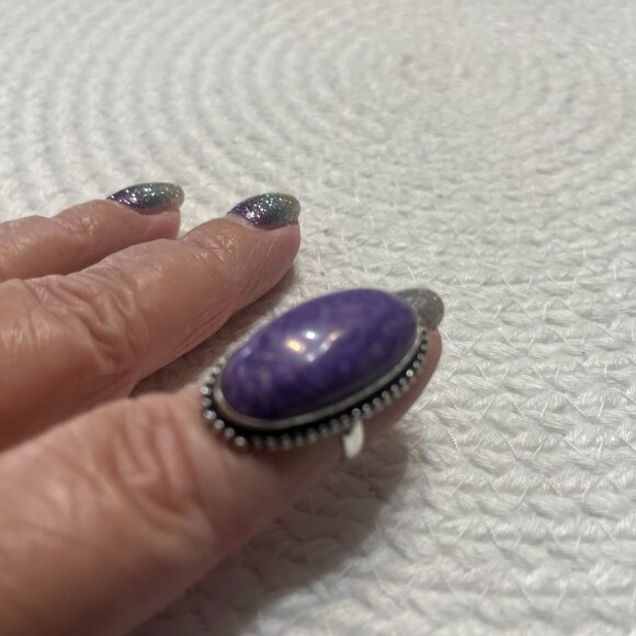 Beautiful CHAROITE Handmade Sterling 925 Ring Size 6.25 #310D - Picture 3 of 3